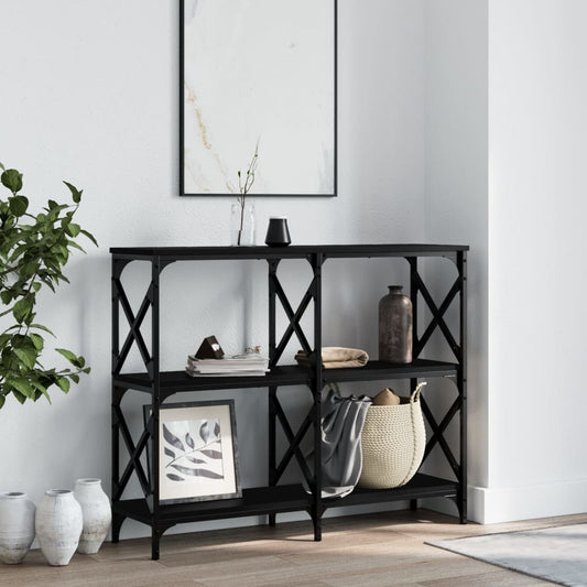 vidaXL Console Table Black 100x28x80.5 cm Engineered Wood