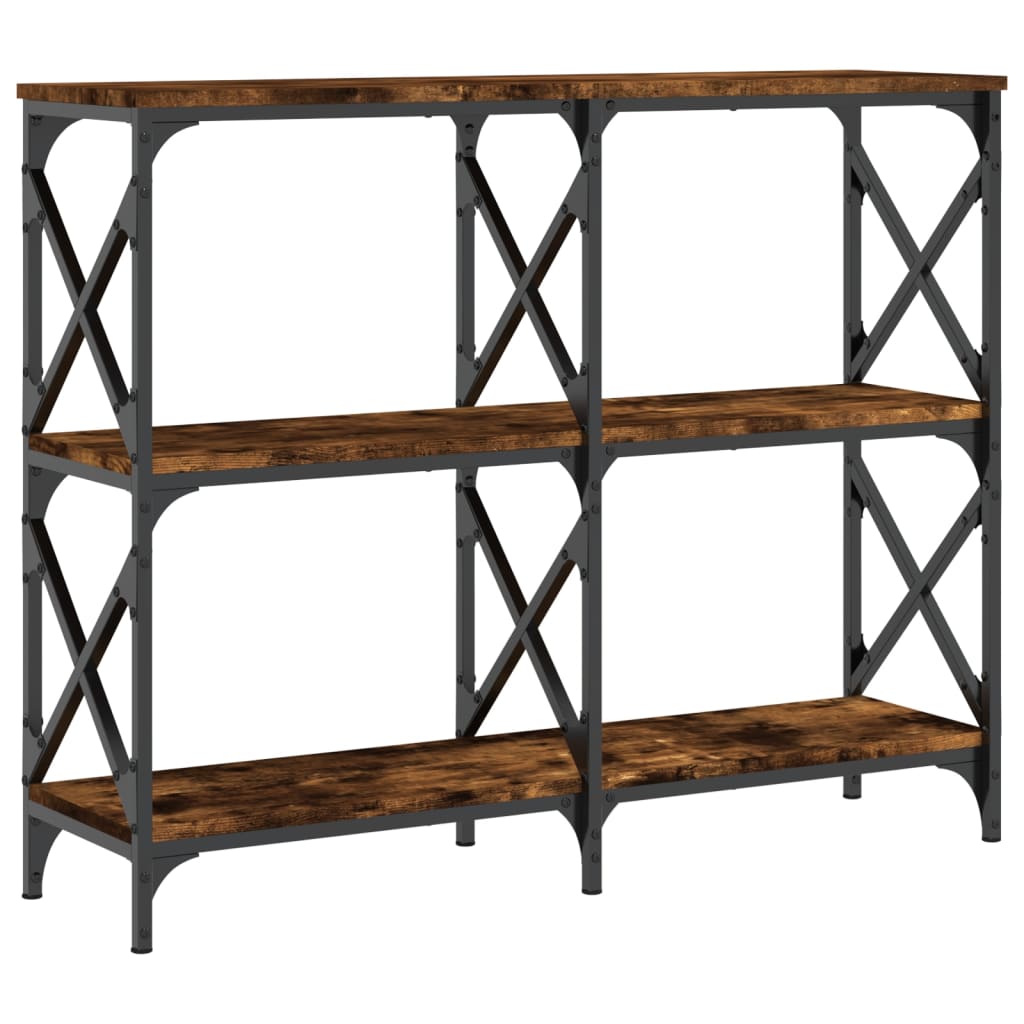 Console Table Smoked Oak 100x28x80,5 cm Engineered Wood