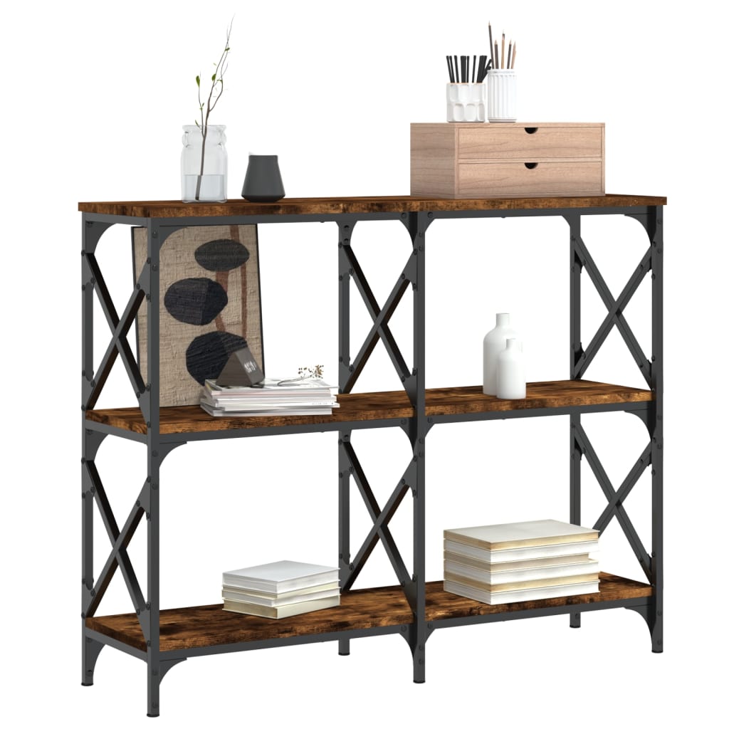 Console Table Smoked Oak 100x28x80,5 cm Engineered Wood