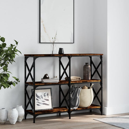 Console Table Smoked Oak 100x28x80,5 cm Engineered Wood