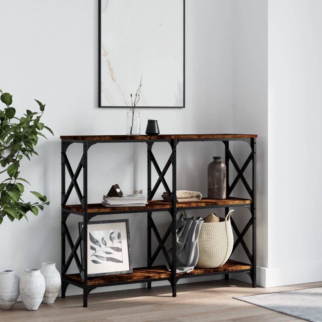 Console Table Smoked Oak 100x28x80,5 cm Engineered Wood