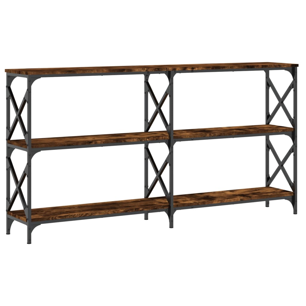 Console Table Smoked Oak 156x28x80,5 cm Engineered Wood