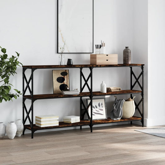 Console Table Smoked Oak 156x28x80,5 cm Engineered Wood