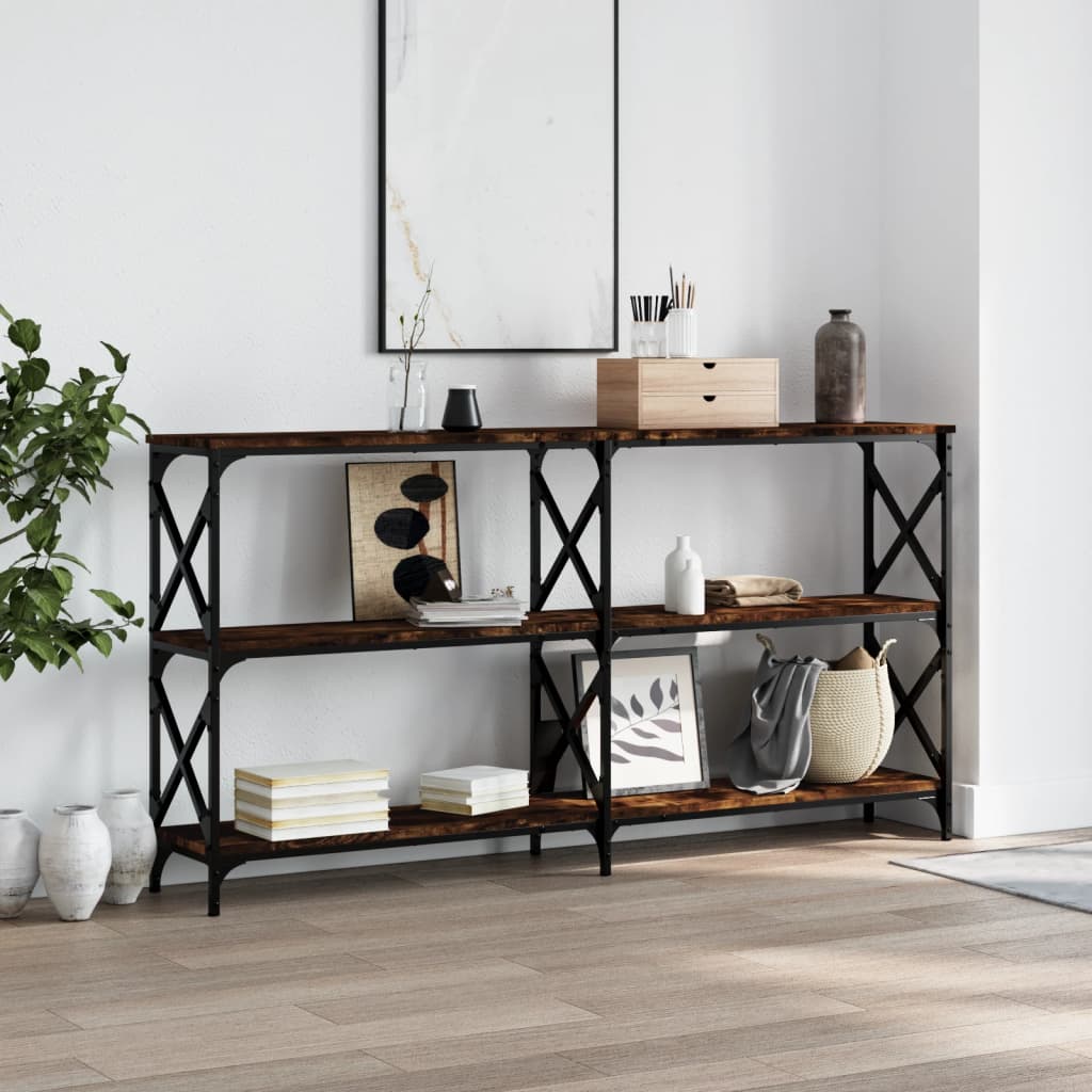 Console Table Smoked Oak 156x28x80,5 cm Engineered Wood