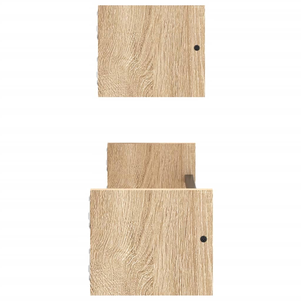 Wall Shelves with Bars 2 pcs Sonoma Oak 60x16x14 cm