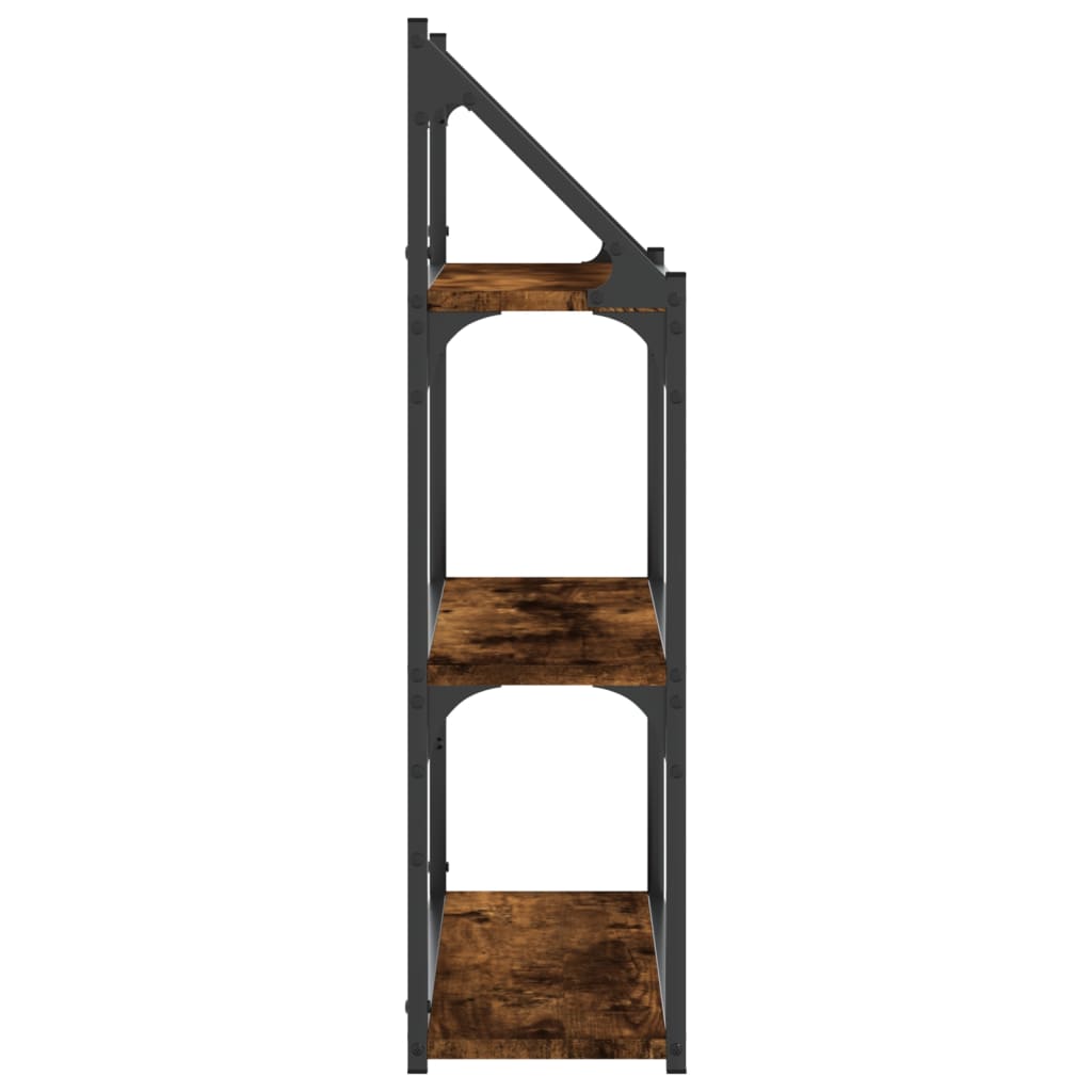 3-Tier Wall Shelf Smoked Oak 60x21x78,5 cm Engineered Wood