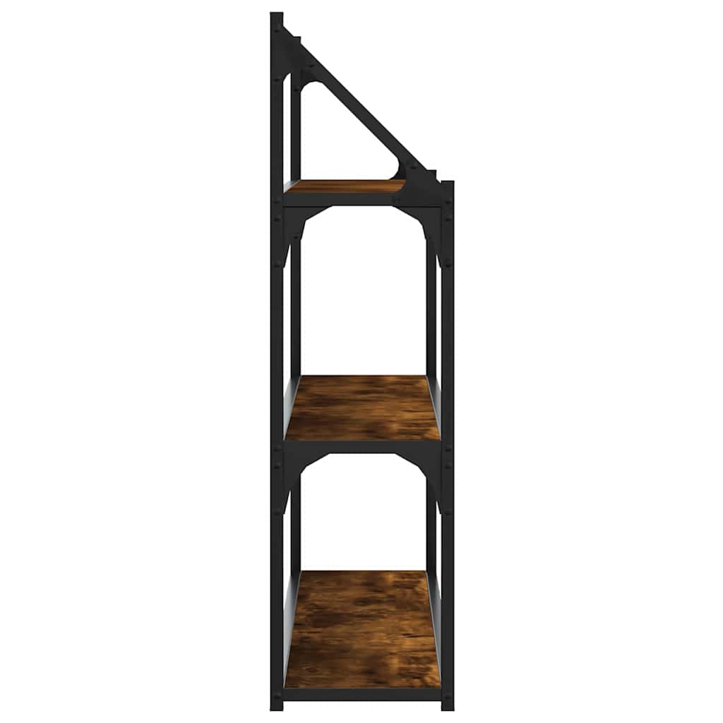 3-Tier Wall Shelf Smoked Oak 80x21x78,5 cm Engineered Wood