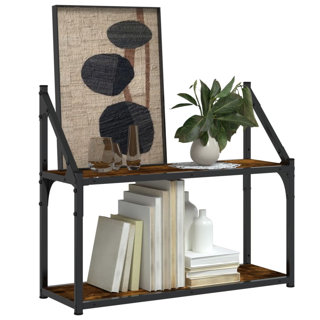 2-Tier Wall Shelf Smoked Oak 60x21x51 cm Engineered Wood