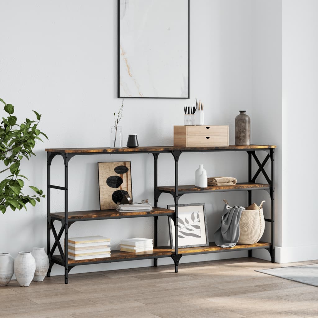 Console Table Smoked Oak 150x29x76,5 cm Engineered Wood