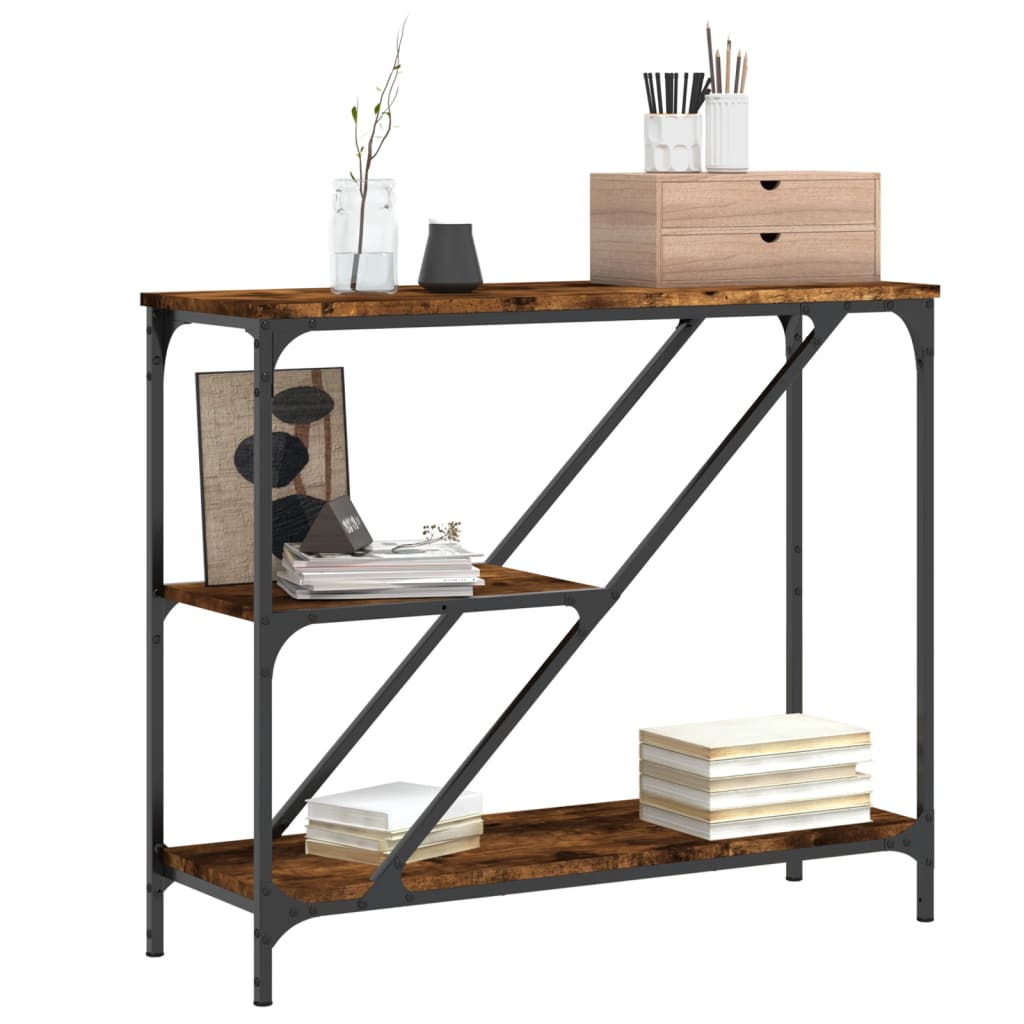Console Table Smoked Oak 88,5x30x75 cm Engineered Wood