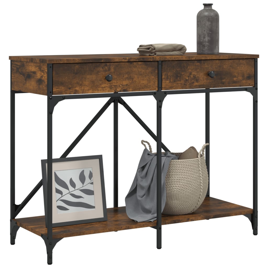 Console Table Smoked Oak 100x39x78,5 cm Engineered Wood