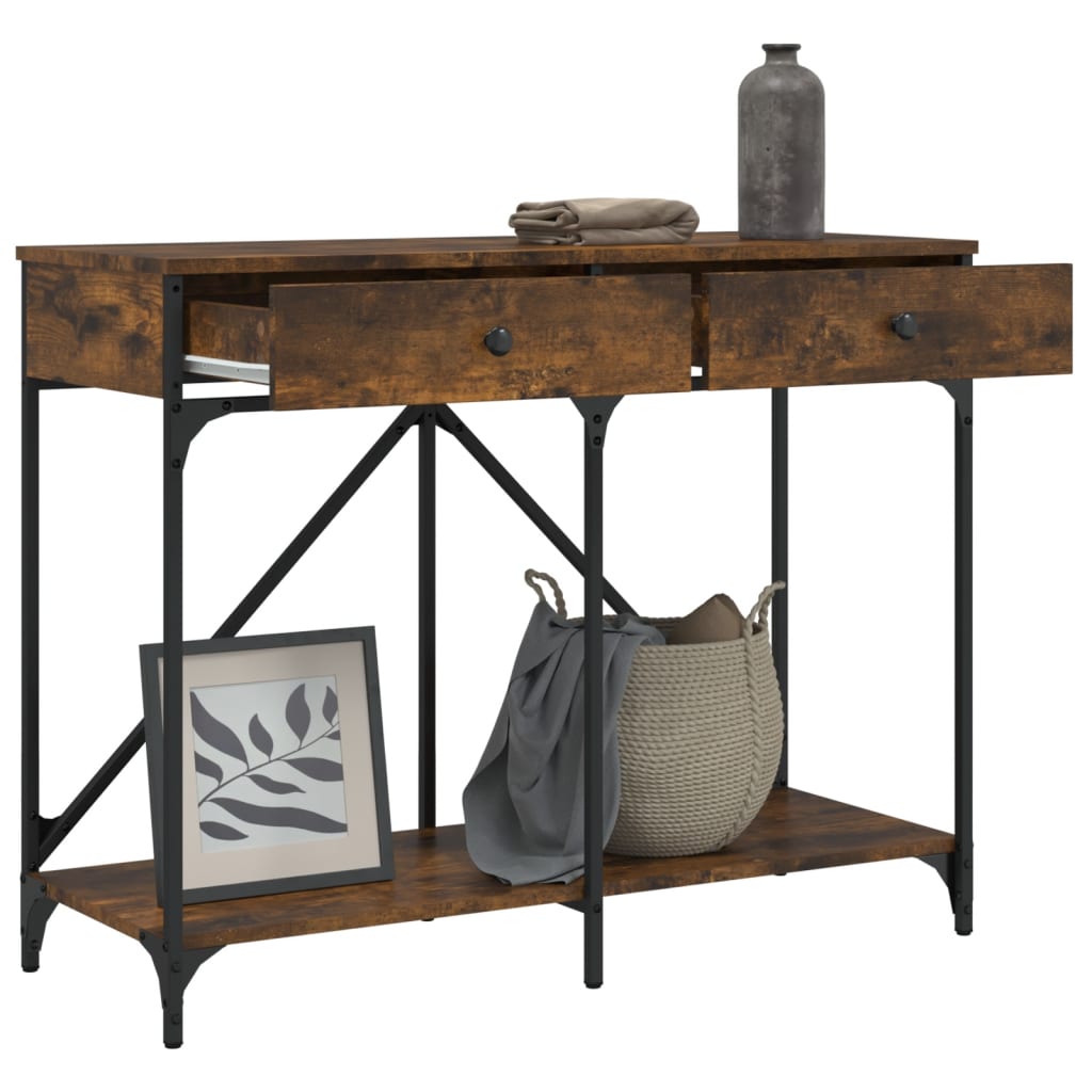Console Table Smoked Oak 100x39x78,5 cm Engineered Wood