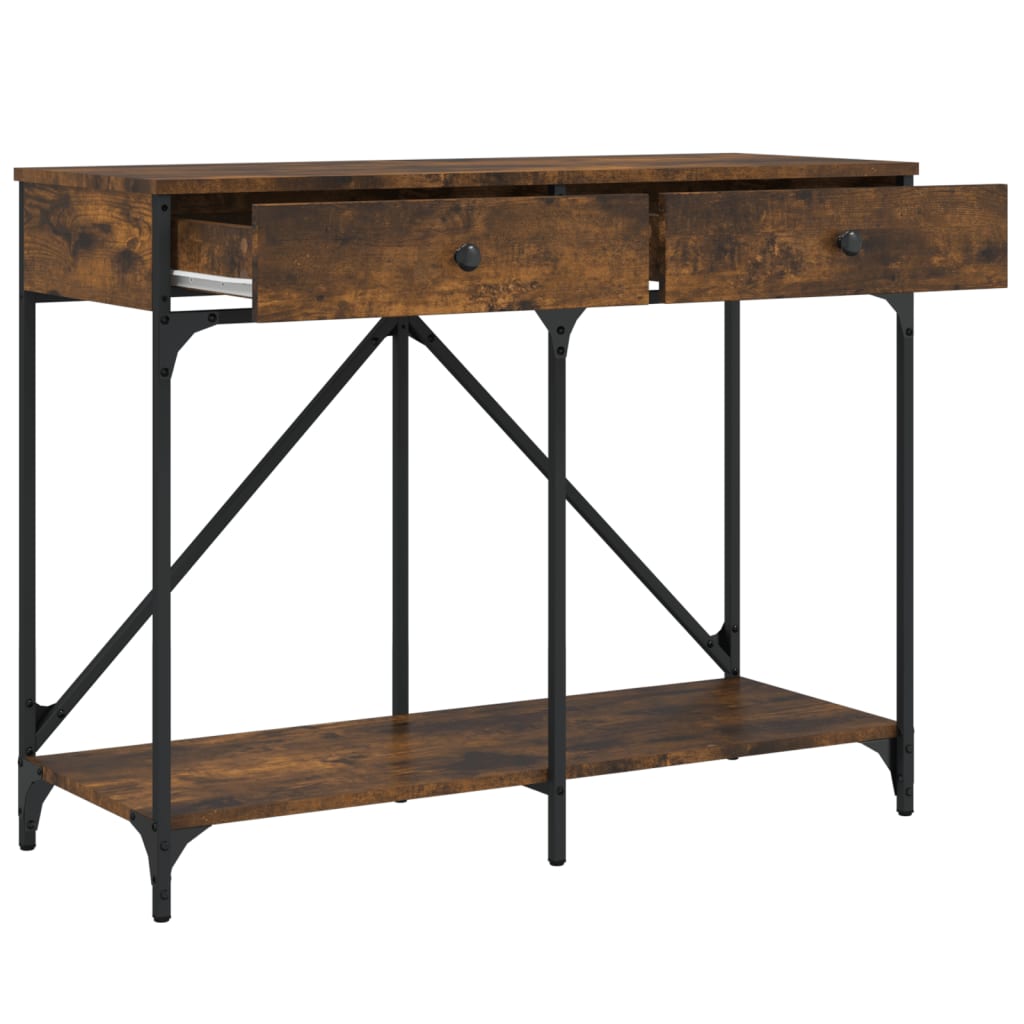 Console Table Smoked Oak 100x39x78,5 cm Engineered Wood