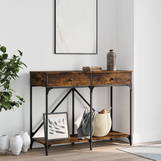Console Table Smoked Oak 100x39x78,5 cm Engineered Wood