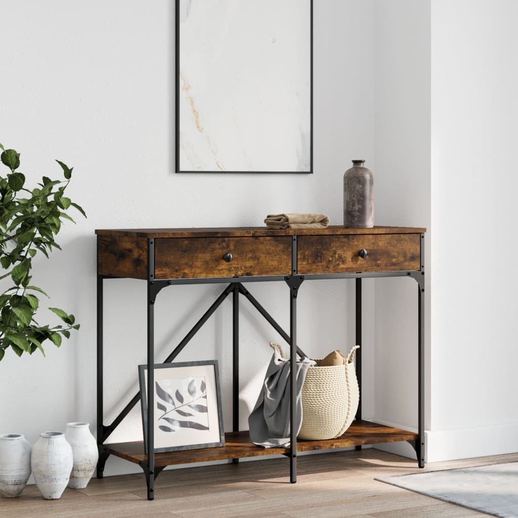 Console Table Smoked Oak 100x39x78,5 cm Engineered Wood