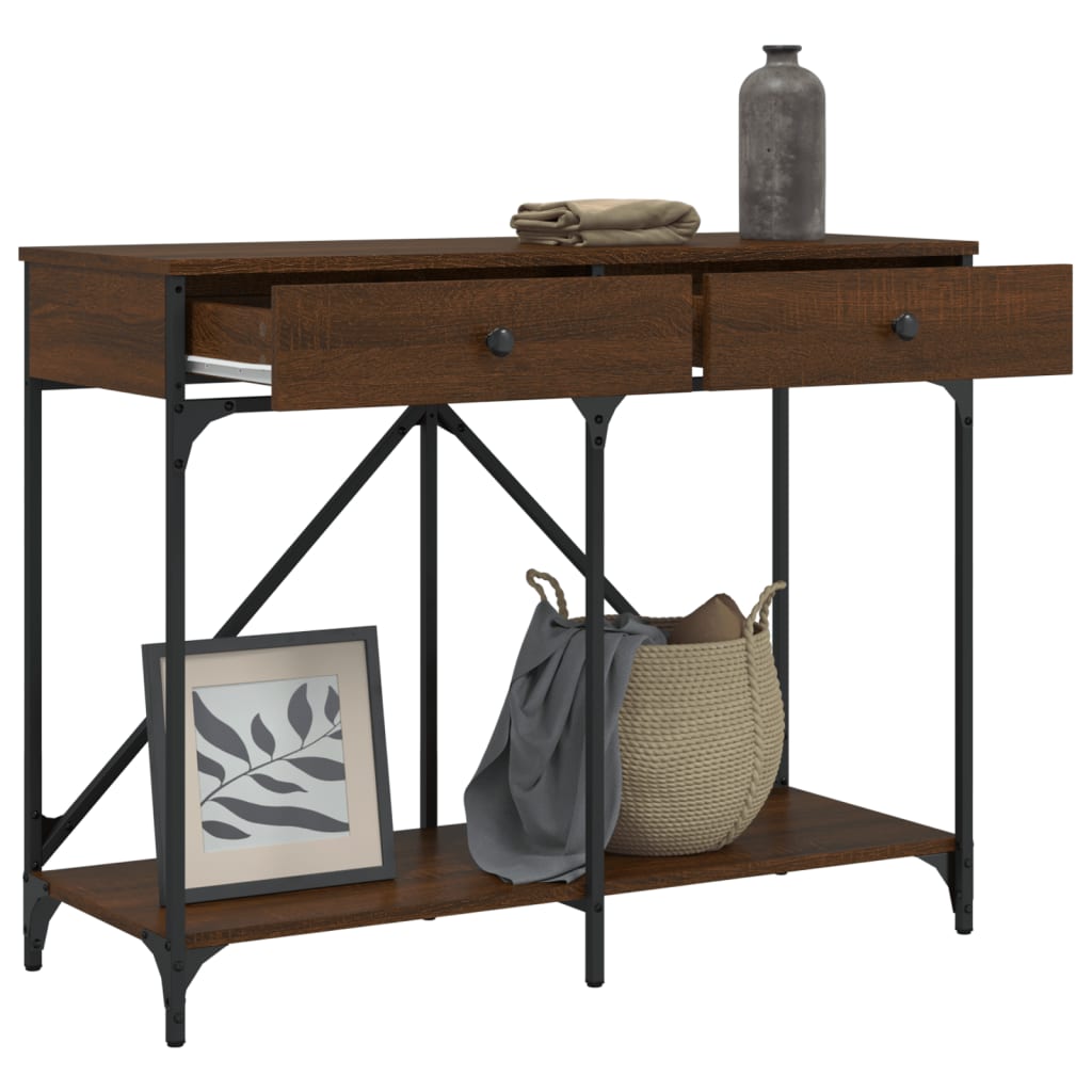Console Table Brown Oak 100x39x78.5 cm Engineered Wood