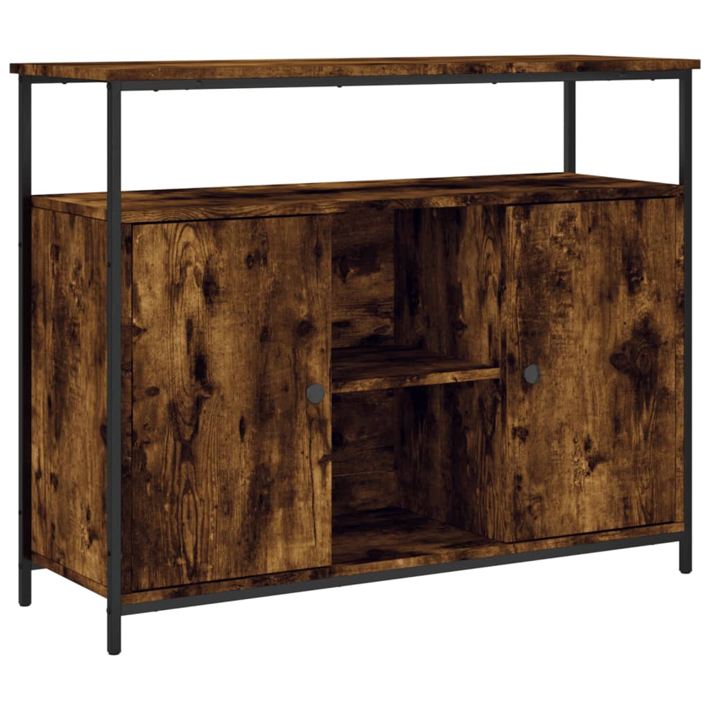 Sideboard Smoked Oak 100x35x80 cm Engineered Wood