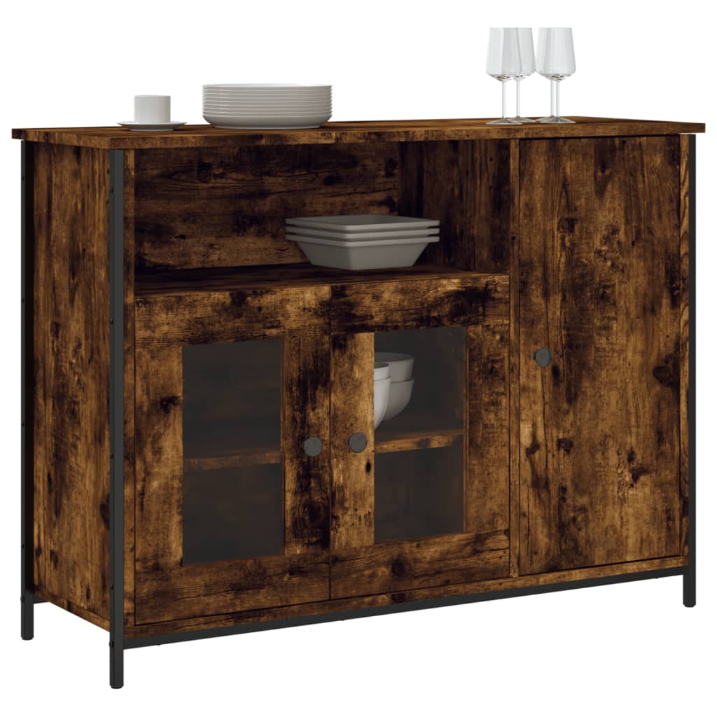 Sideboard Smoked Oak 100x35x75 cm Engineered Wood