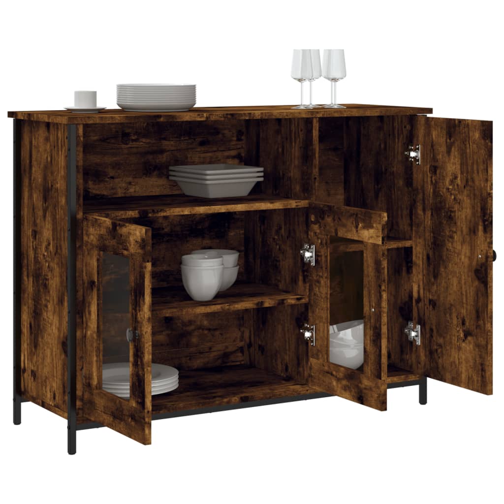 Sideboard Smoked Oak 100x35x75 cm Engineered Wood