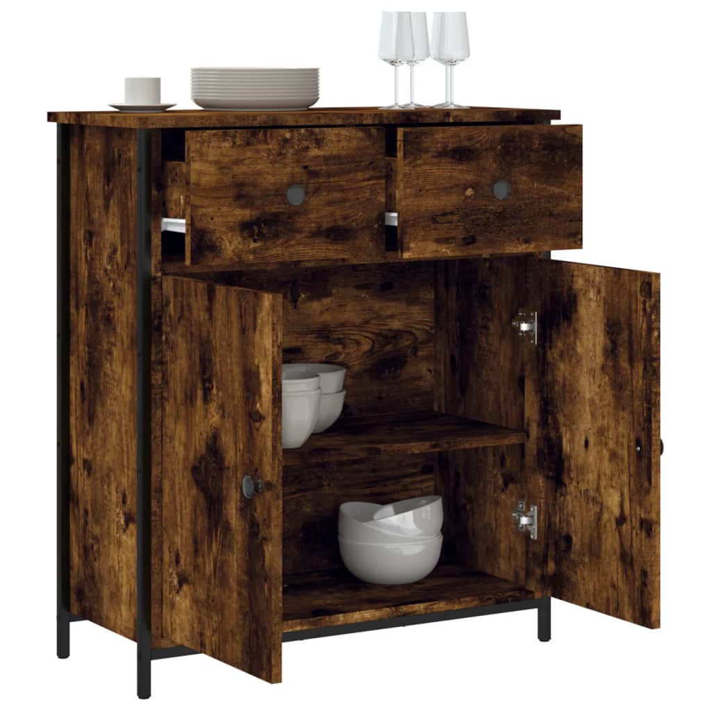 Sideboard Smoked Oak 70x30x80 cm Engineered Wood