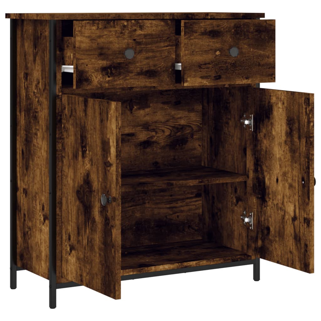 Sideboard Smoked Oak 70x30x80 cm Engineered Wood