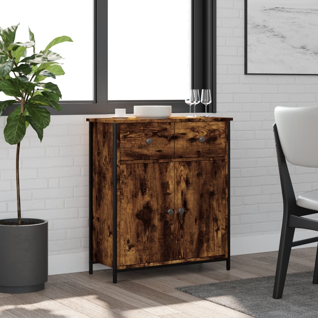 Sideboard Smoked Oak 70x30x80 cm Engineered Wood