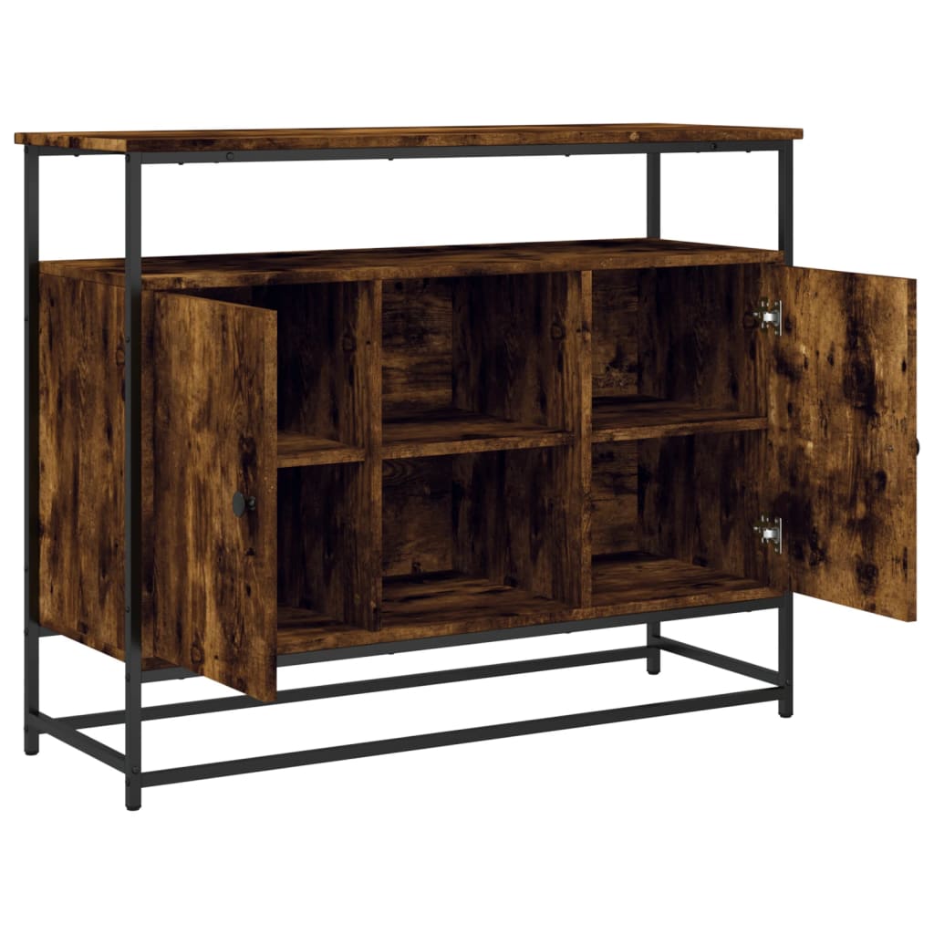 Sideboard Smoked Oak 100x35x80 cm Engineered Wood