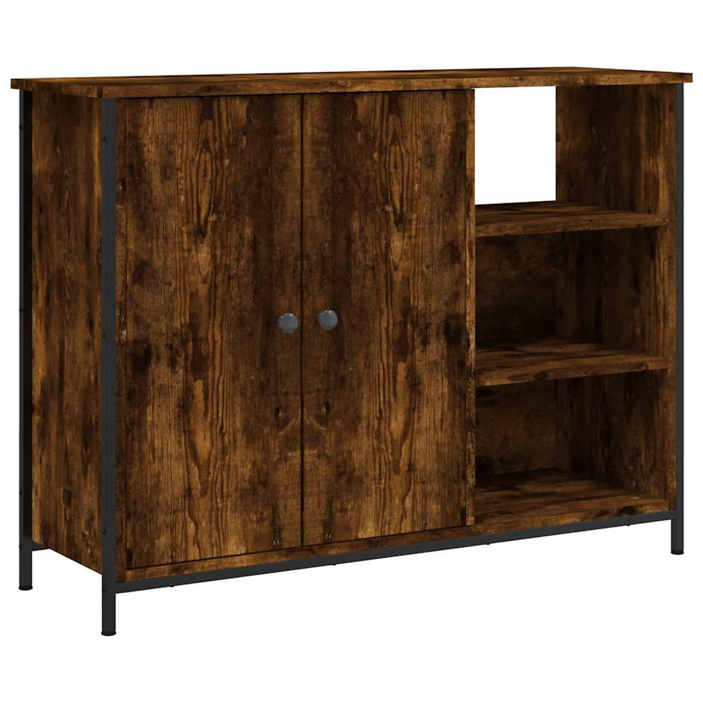 Sideboard Smoked Oak 100x33x75 cm Engineered Wood
