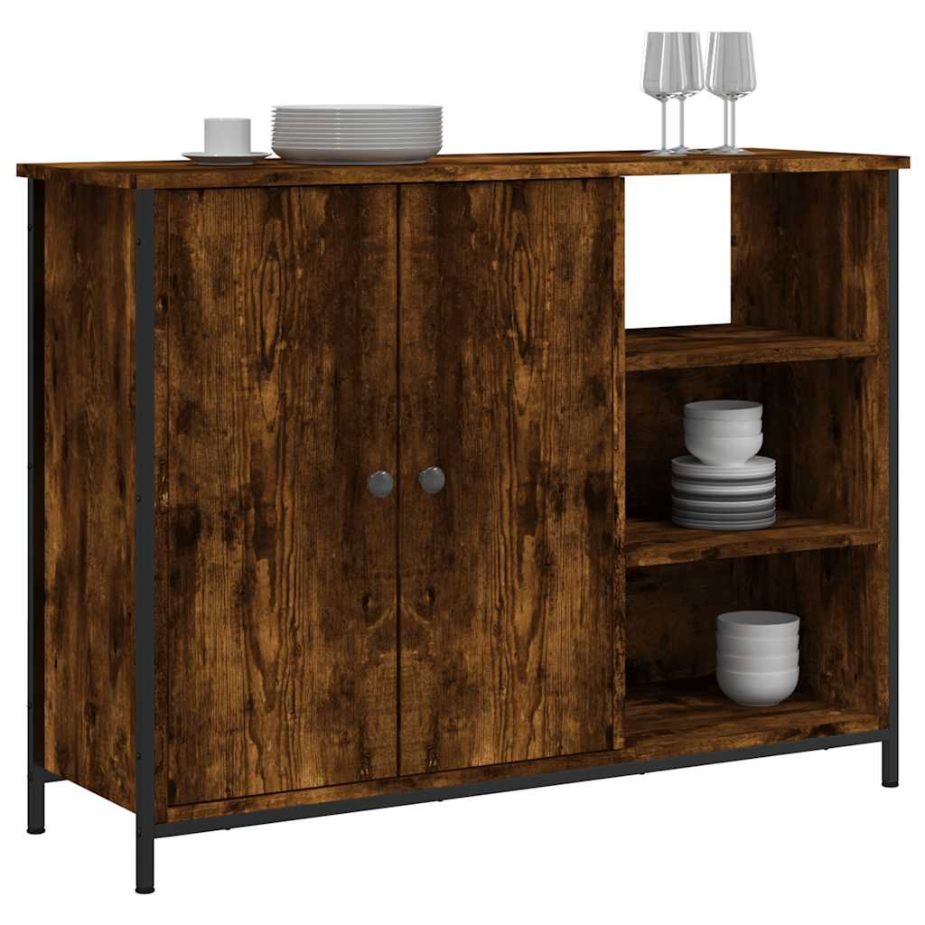 Sideboard Smoked Oak 100x33x75 cm Engineered Wood