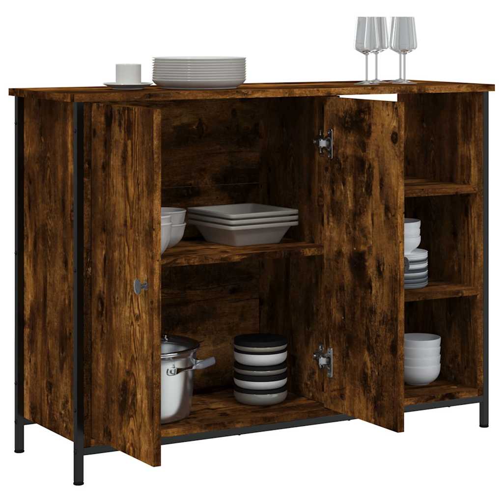 Sideboard Smoked Oak 100x33x75 cm Engineered Wood