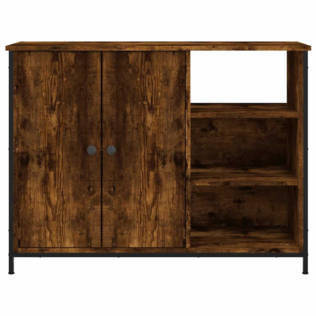 Sideboard Smoked Oak 100x33x75 cm Engineered Wood