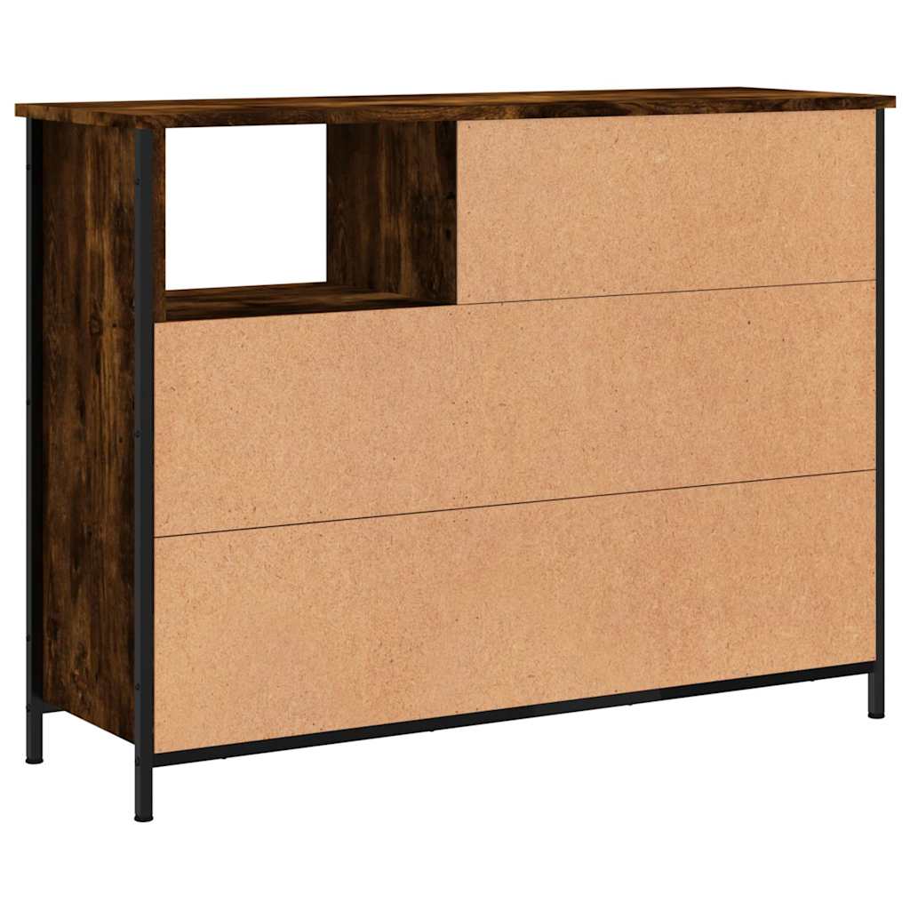 Sideboard Smoked Oak 100x33x75 cm Engineered Wood