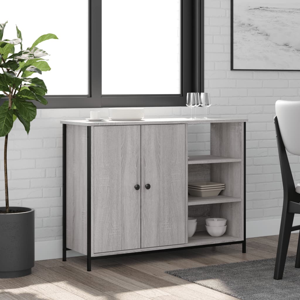 vidaXL Sideboard Grey Sonoma 100x33x75 cm Engineered Wood