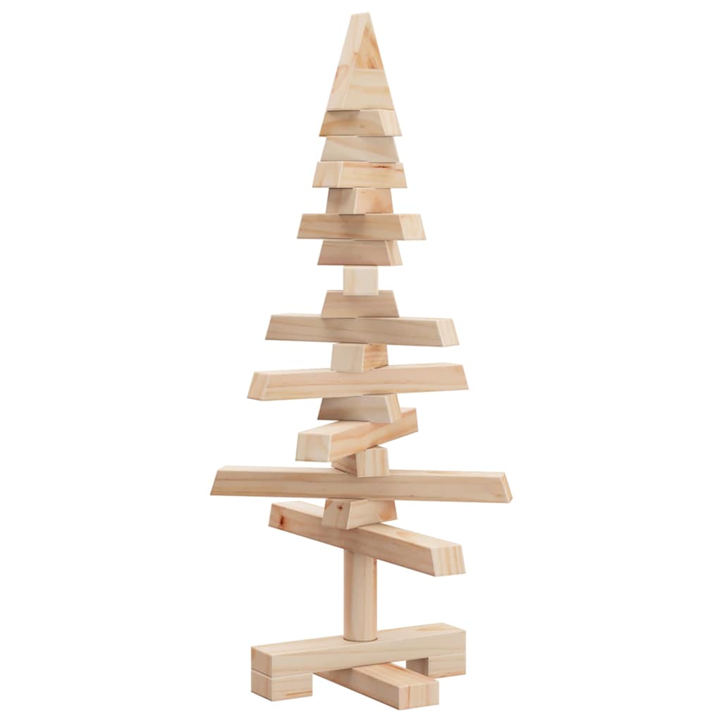 | Wooden Christmas Tree | with Stand natural 60 cm Solid pine wood