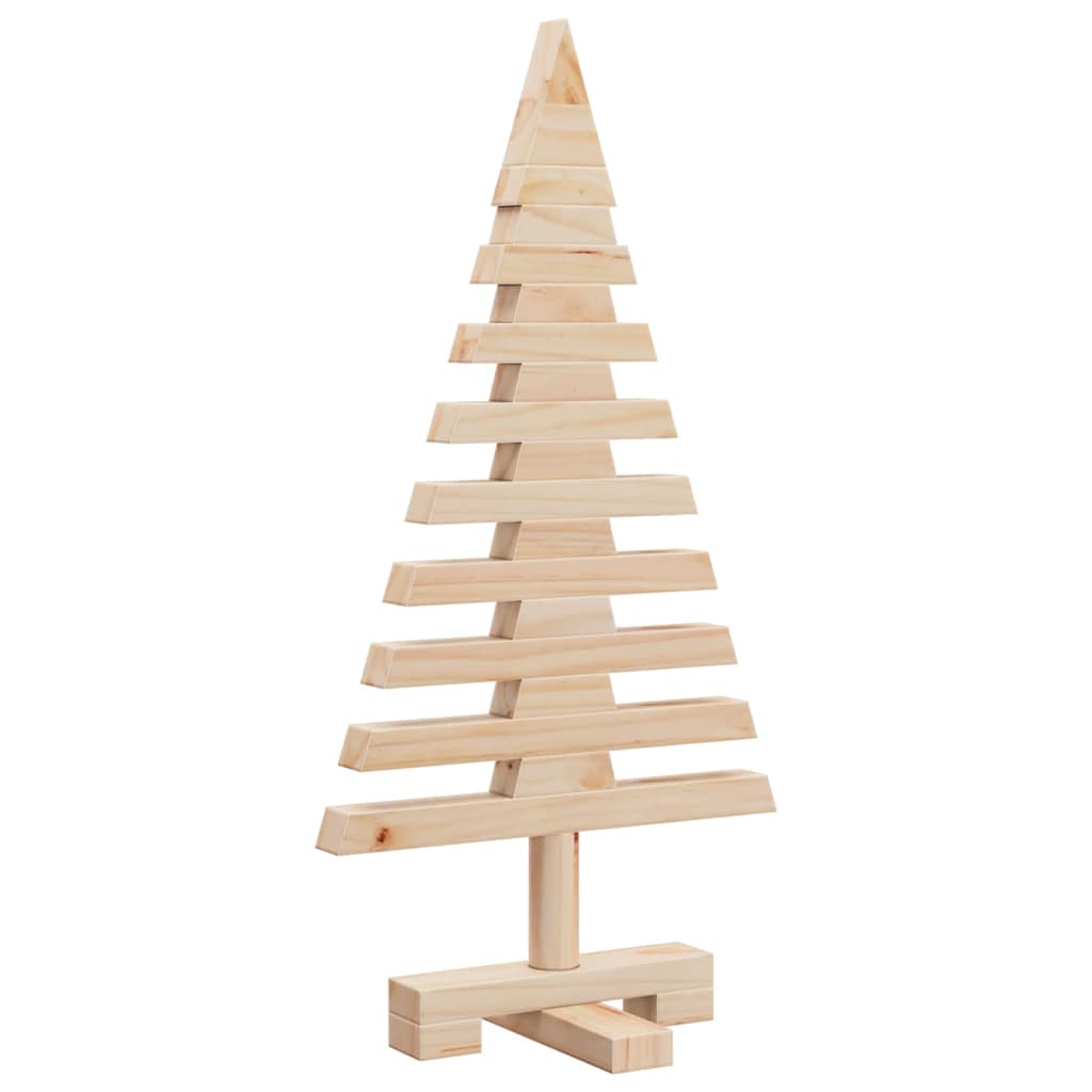 | Wooden Christmas Tree | with Stand natural 60 cm Solid pine wood