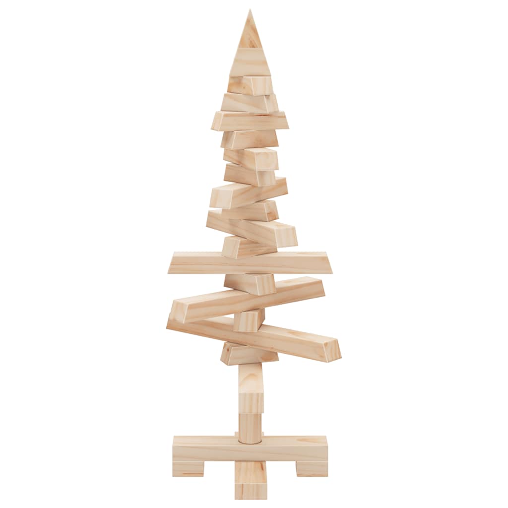 | Wooden Christmas Tree | with Stand natural 60 cm Solid pine wood