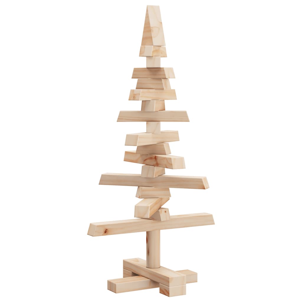 | Wooden Christmas Tree | with Stand natural 60 cm Solid pine wood