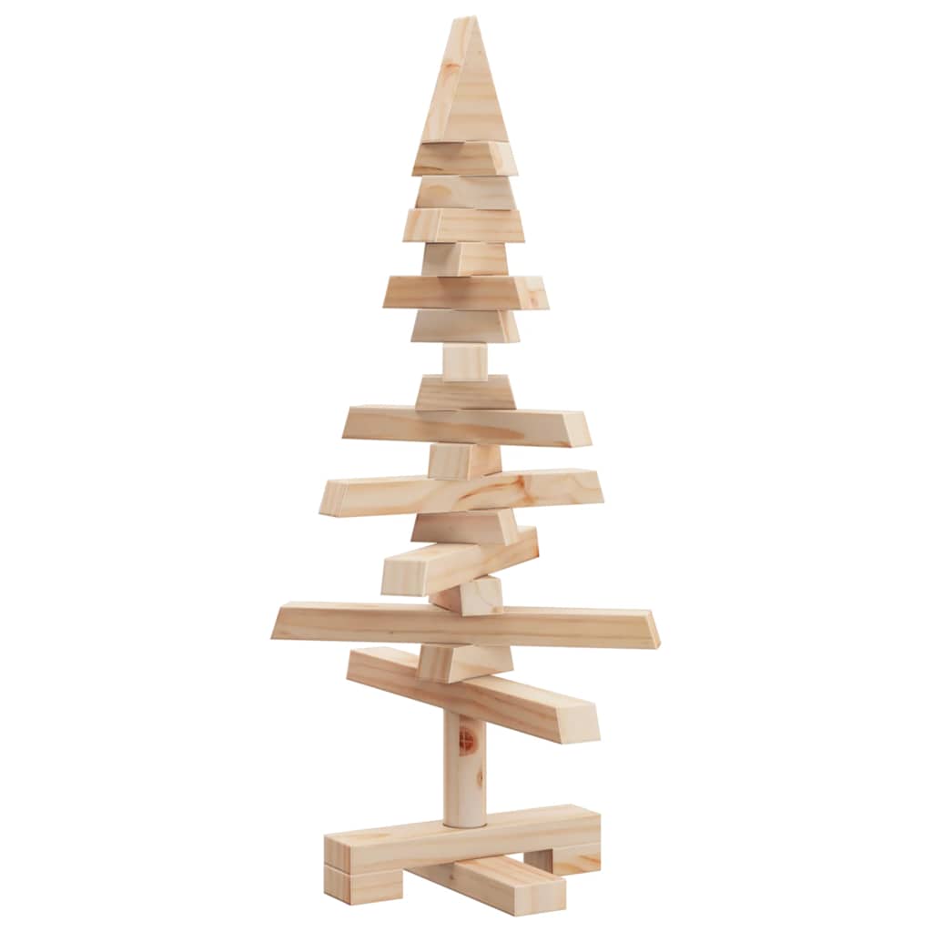 | Wooden Christmas Tree | with Stand natural 60 cm Solid pine wood