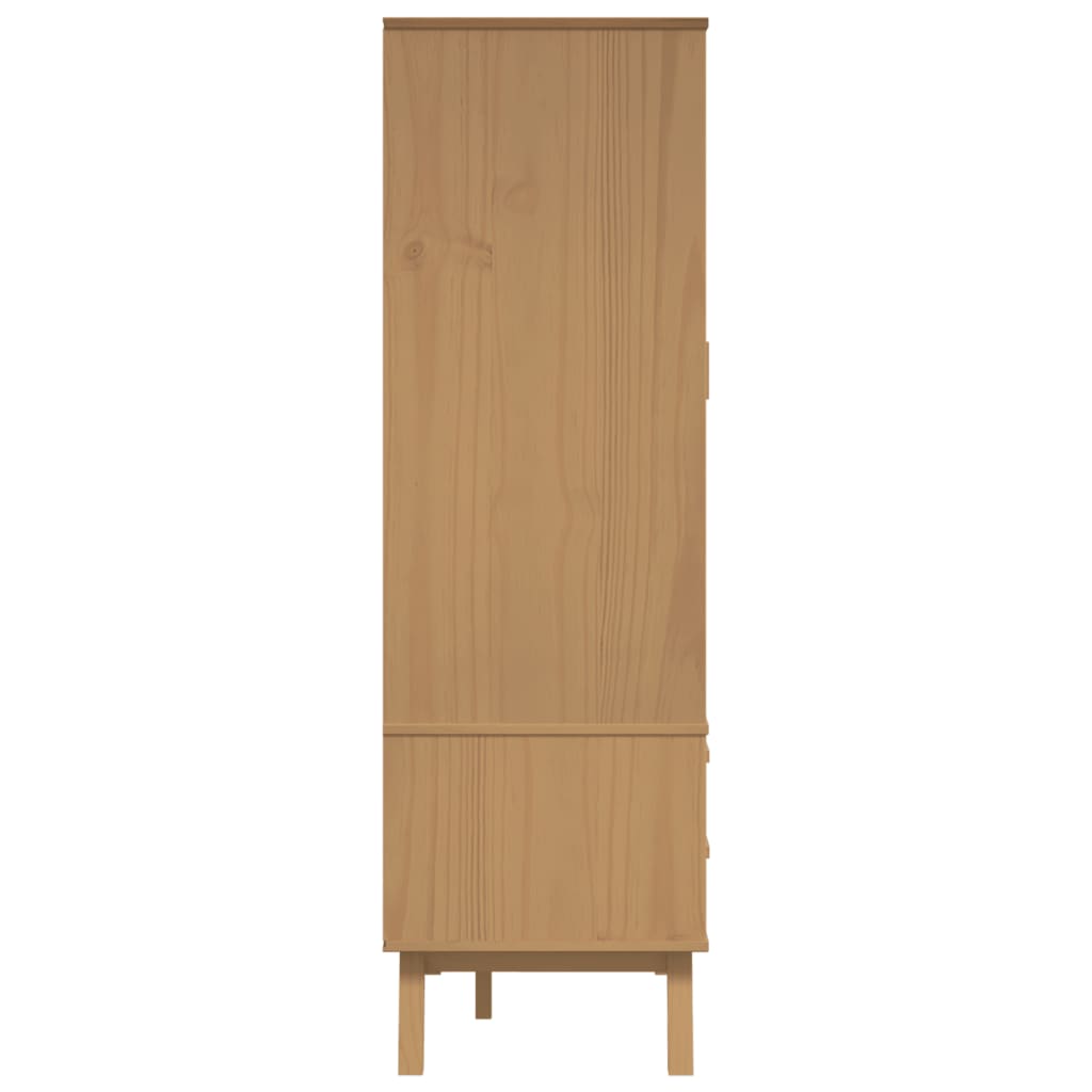 vidaXL Wardrobe OLDEN White and Brown 76.5x53x172 cm Solid Wood Pine