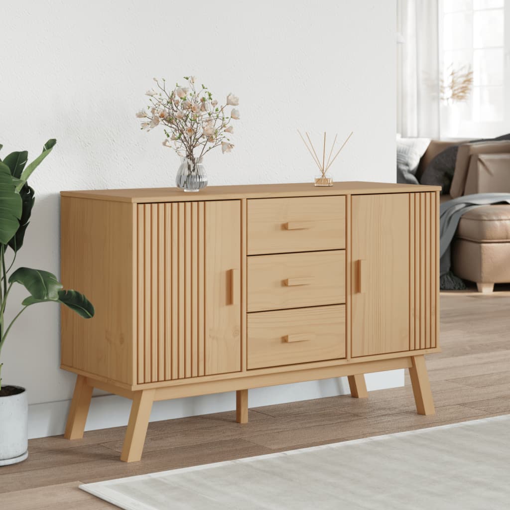 Sideboard "OLDEN" Brown 114x43x73,5cm Solid Wood Pine