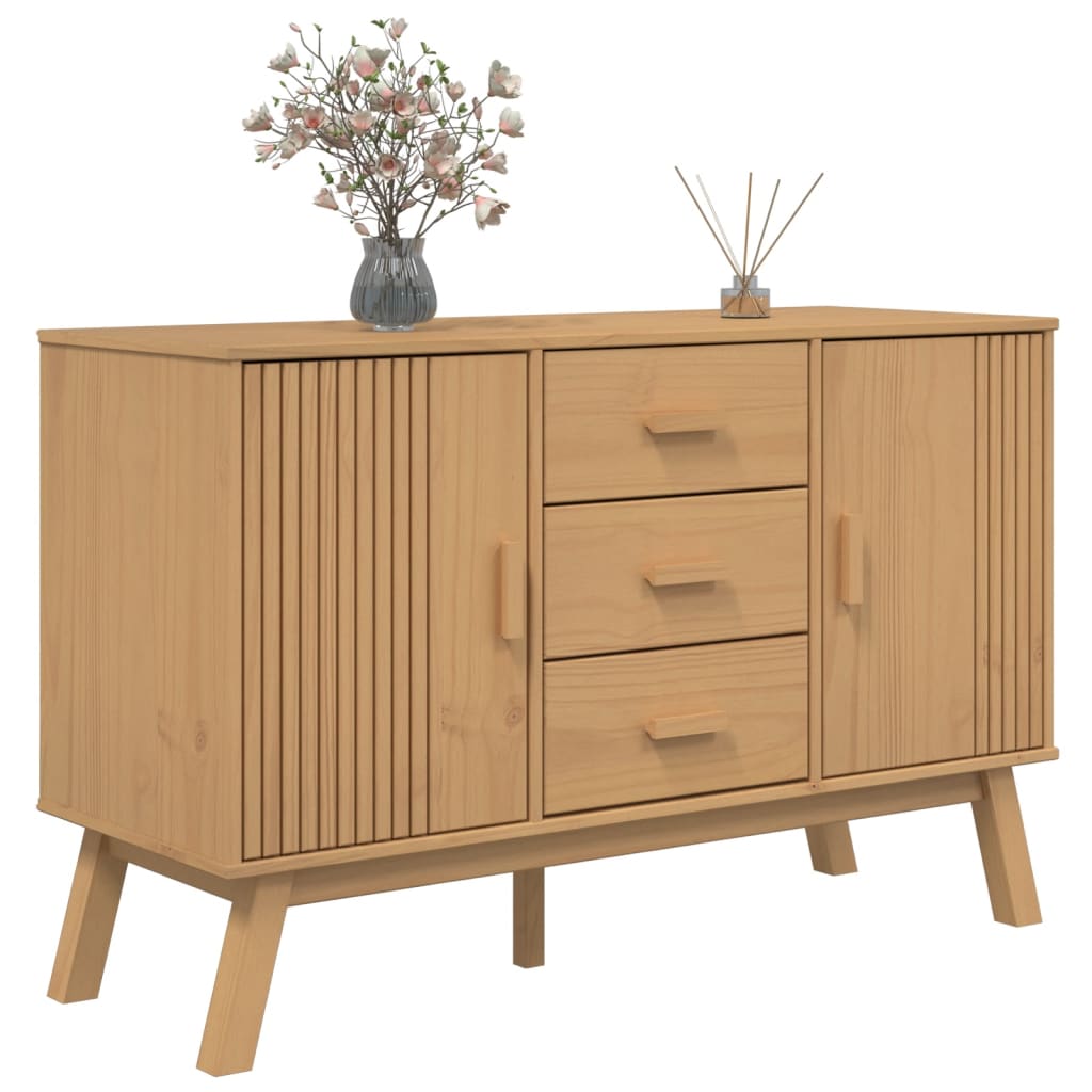 Sideboard "OLDEN" Brown 114x43x73,5cm Solid Wood Pine