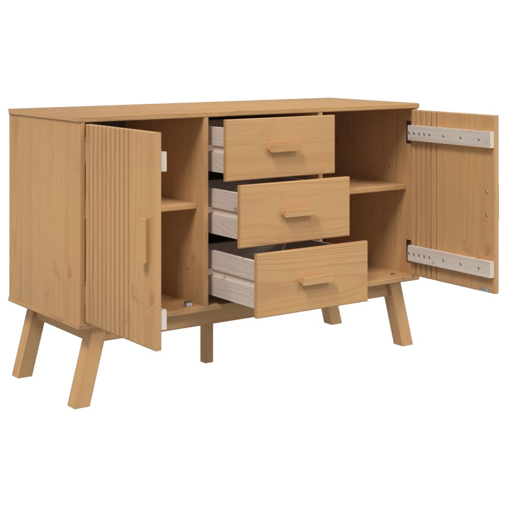 Sideboard "OLDEN" Brown 114x43x73,5cm Solid Wood Pine