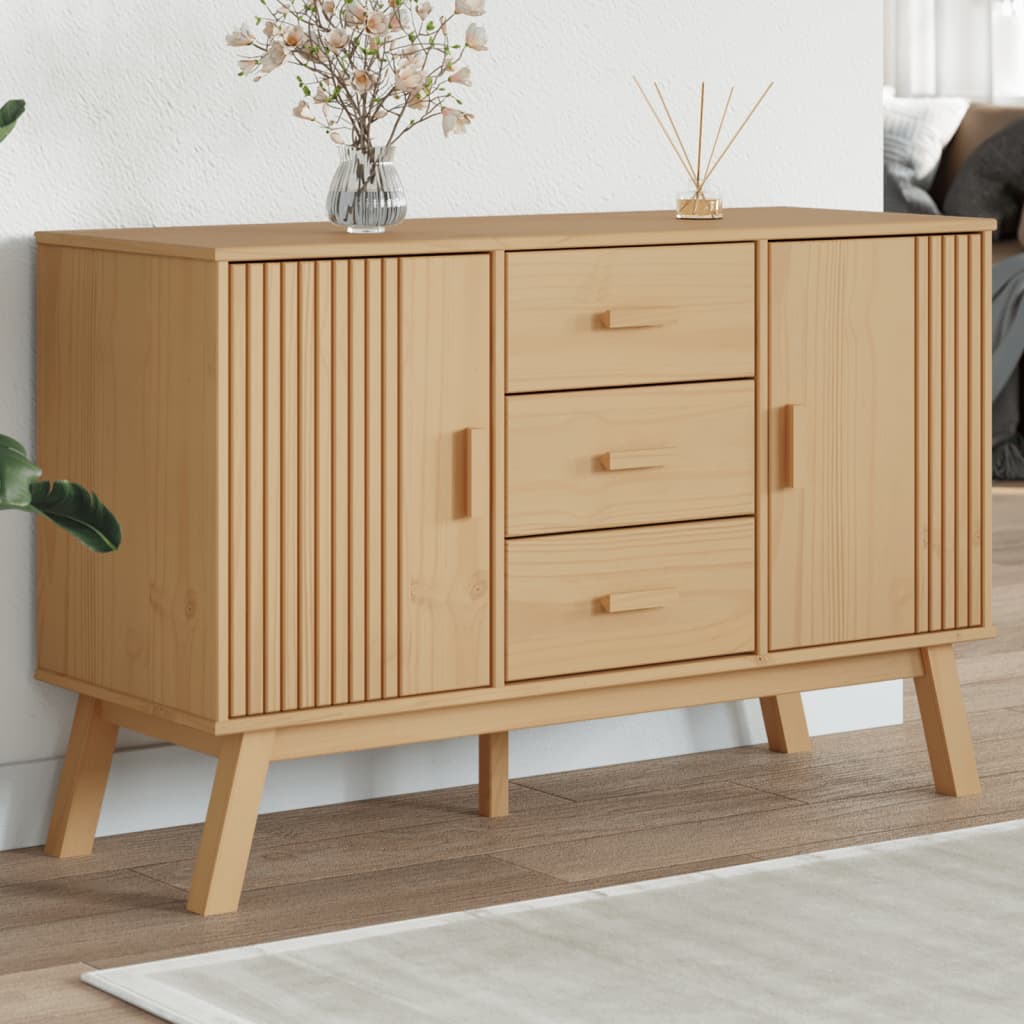 Sideboard "OLDEN" Brown 114x43x73,5cm Solid Wood Pine