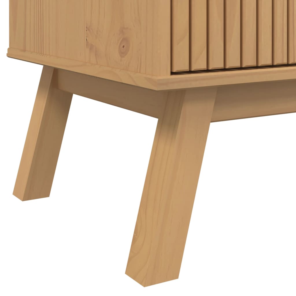 Sideboard "OLDEN" White and Brown 114x43x73,5cm Solid Wood Pine