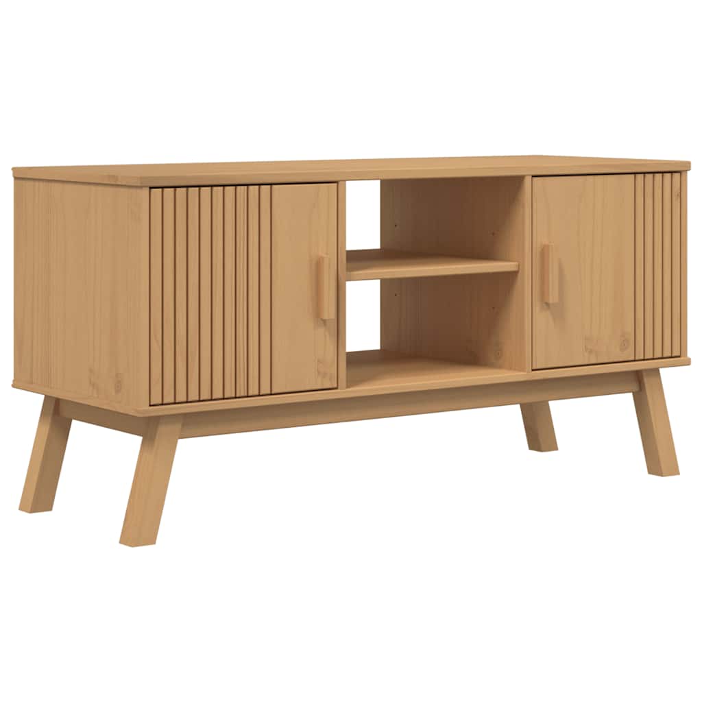 TV Cabinet "OLDEN" Brown 114x43x57 cm Solid Wood Pine