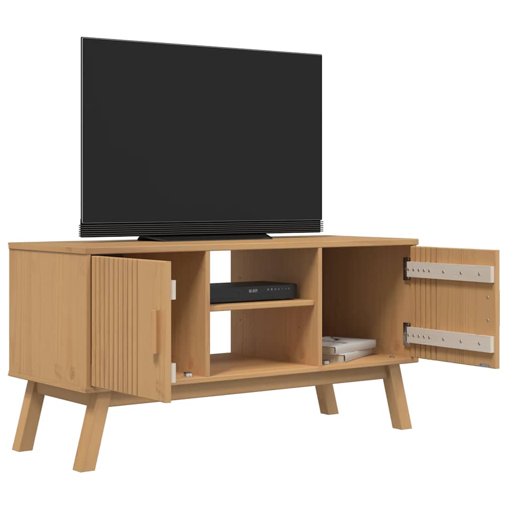 TV Cabinet "OLDEN" Brown 114x43x57 cm Solid Wood Pine