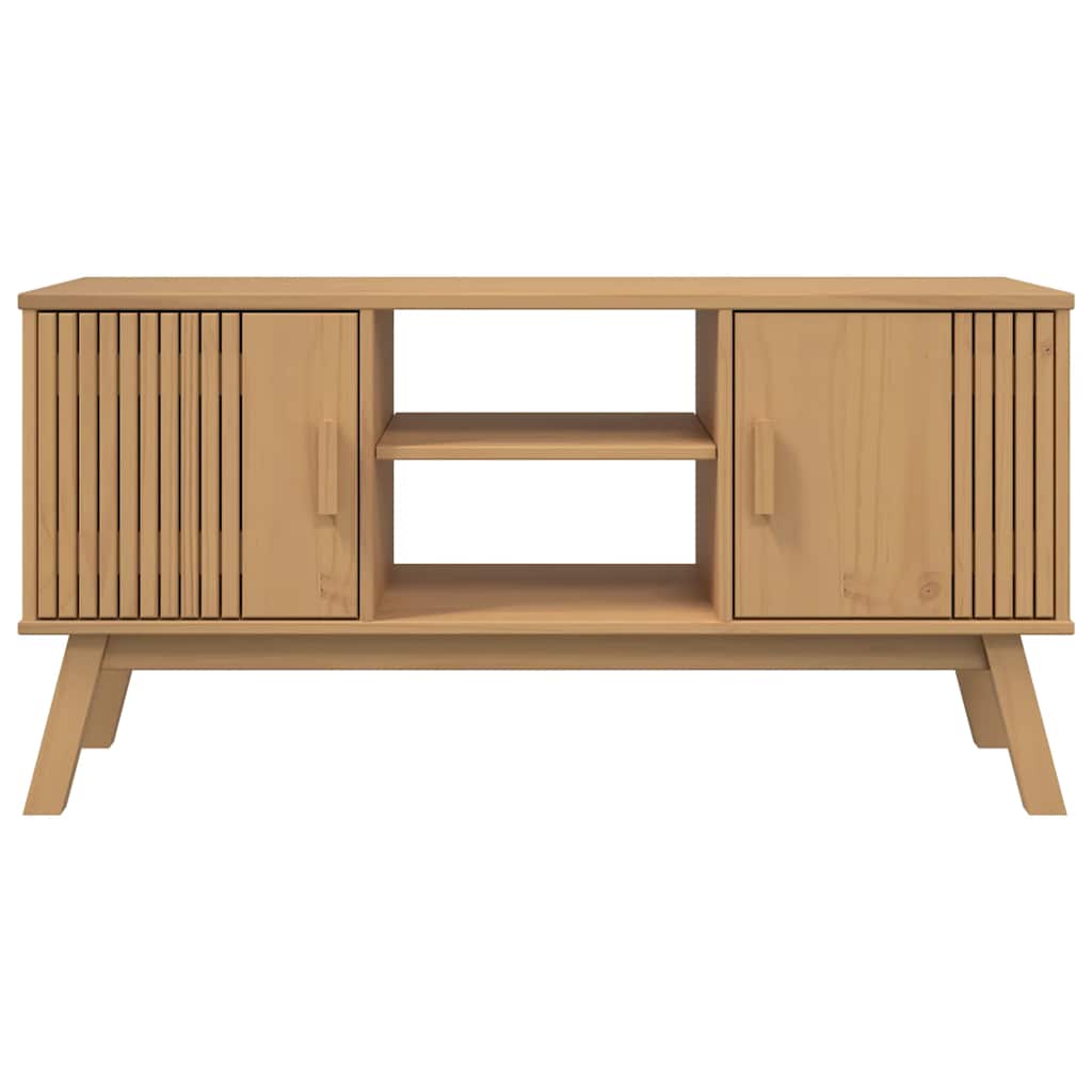 TV Cabinet "OLDEN" Brown 114x43x57 cm Solid Wood Pine
