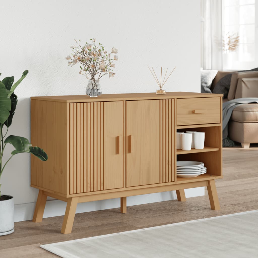 Sideboard "OLDEN" Brown 114x43x73,5 cm Solid Wood Pine