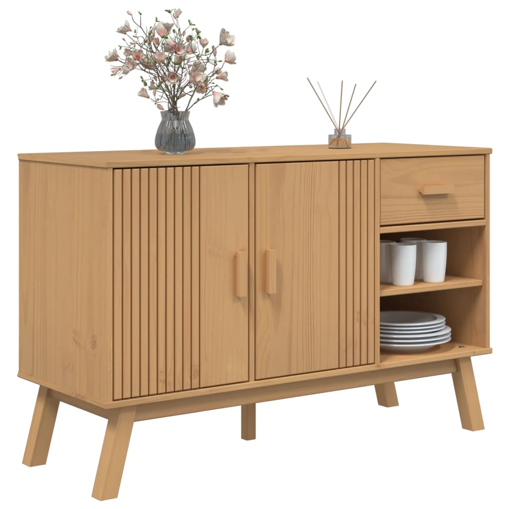 Sideboard "OLDEN" Brown 114x43x73,5 cm Solid Wood Pine