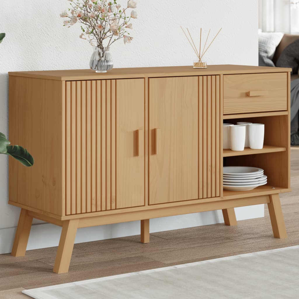 Sideboard "OLDEN" Brown 114x43x73,5 cm Solid Wood Pine
